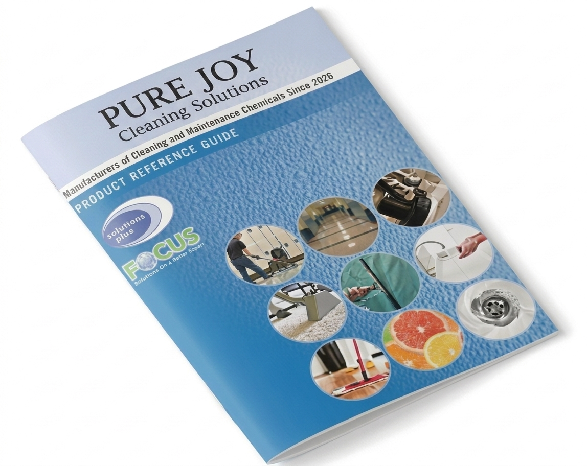 Pure Joy Product Catalog Featuring Commercial Cleaning Chemicals, Bulk Cleaning Supplies, and Private Label Products