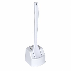 Toilet Brush Set Square - White Plastic